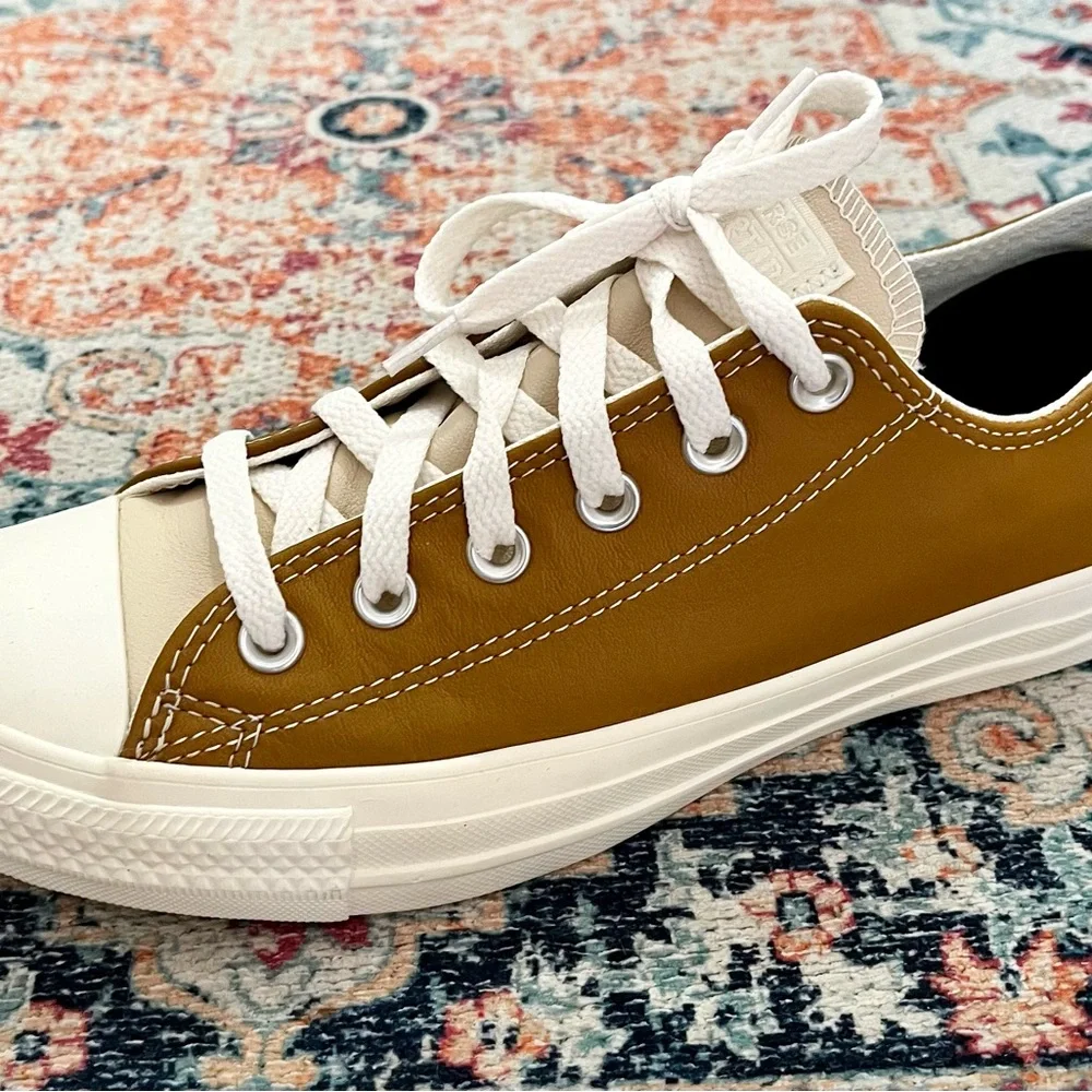 NEW- Custom Leather Converse Brown & Blush - Picture 2 of 5